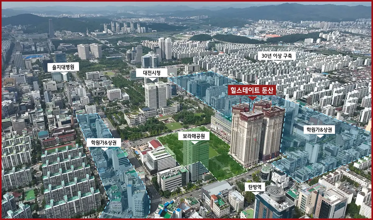 둔산동의 광역지도